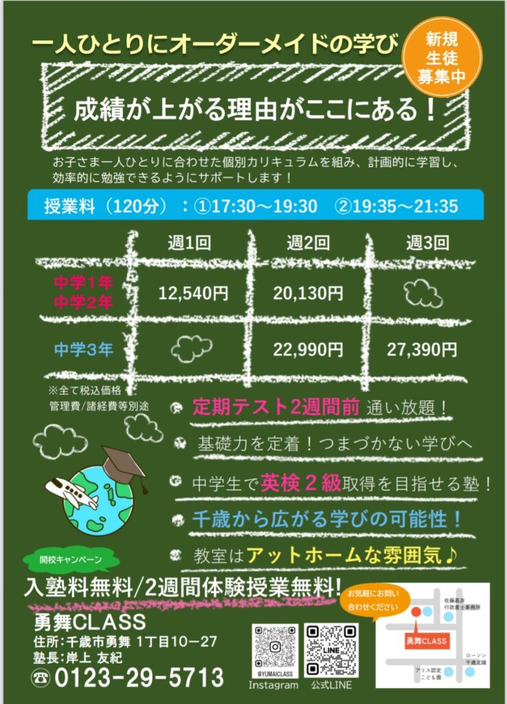 新年度生徒募集中!